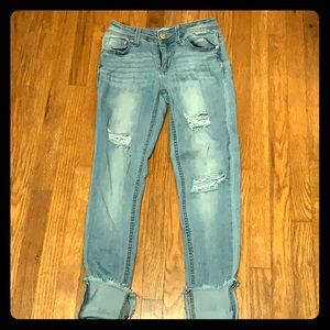 Junior Almost Famous mid rise roll cuff jeans